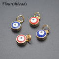 Anti Fading 18K Gold Plated Blue Red Enamel Big Eye Round Charms Pendants for Jewelry Making