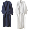 Luxury White Spa Hotel Bathrobes Custom Kimono Waffle Weave Bath Robe