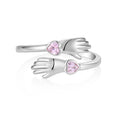 Custom 925 Sterling Silver Classic Hug Ring Rhodium Plated Pink Heart Cubic Zircon Fine Jewelry for Weddings Parties Wholesale