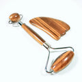 DIY Yellow Tiger Eye Facial Jade Massage Roller Anti Aging Facial Roller Yellow Tiger Eye Roller Guasha Set Package Box and Pouch