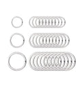 20mm 25mm 28mm 30mm 32mm 35mm Iron Nickle Finish Round Flat Key Chain Ring Metal Split Ring for Home Car Keys Organization