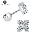 Custom Wholesale 925 Sterling Silver Round Cut GRA Certified VVS Moissanite Four Leaf Clover Stud Earrings MegaBDM