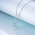 Nurse Themed Jewelry 925 Sterling Silver Crystal Nursing Stethoscope Pendant Necklace