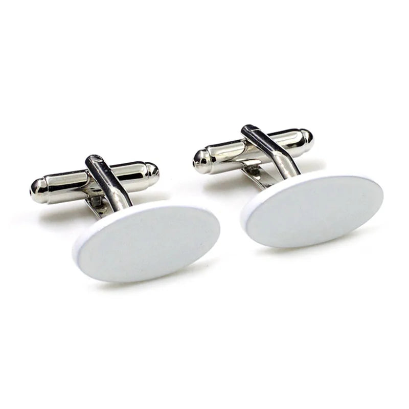 Wholesale White Blue Paint Simple Cufflinks Custom Mens Suit Shirt Fashion Accessory Wedding Tuxedo Trendy Jewelry Gift Set