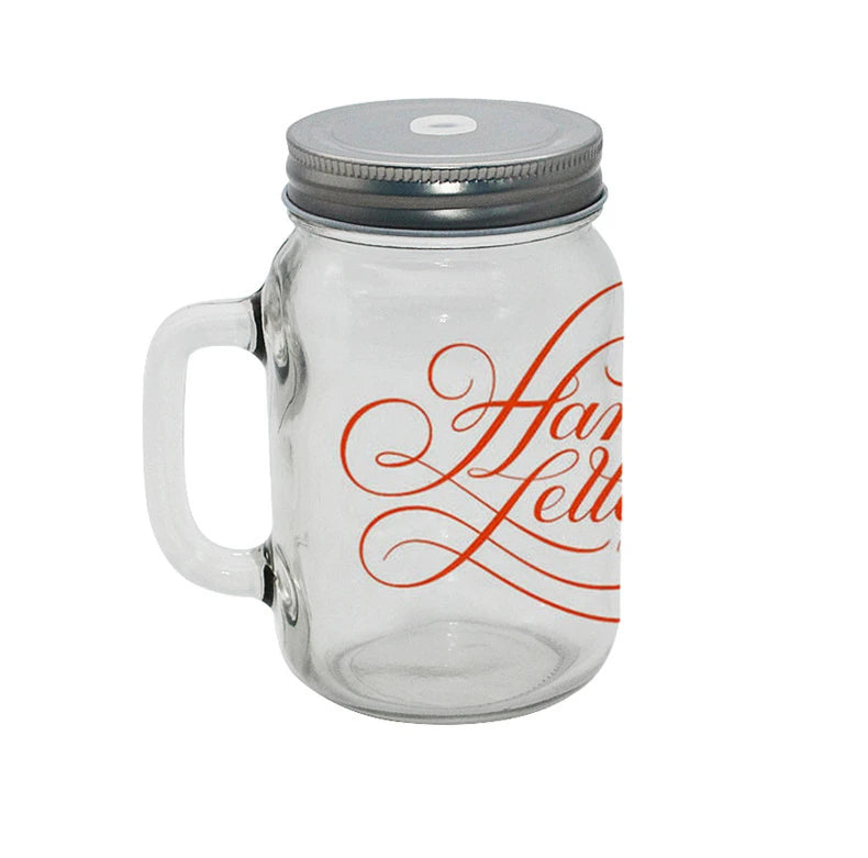 Wholesale 14oz Mason Jar Glass Drinkware with Lid Sublimation Print Cups with Straw for Back to School