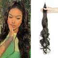 32 Inch Flexible Wrap Around Ponytail Hair Extension Long Curly Synthetic Ponytail Wavy Pretty Hair Ponytails Hair Wave Ends