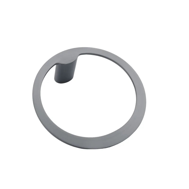 SUS304 Stainless Steel Satin Wall Mounted Towel Ring Holder and Bar Rack Circular Design for Bathroom Shower Room