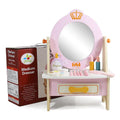 Children Wooden Dressing Play Pink Dresser Make up Table Educational Learning Cosmetics Pretend Toys for Girls From 9 to 12