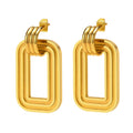 ORDRM Rectangle High Quality Simple Chunky Geometric Gold Drop Earring