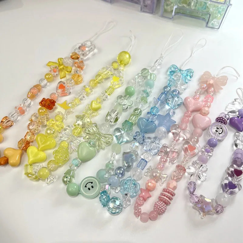 DIY Candy Color Beads Big Hole Acrylic Loose Beads Plastic Phone Chain DIY Beads for Jewelry Making