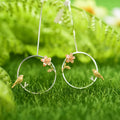 Lotus Fun Hand Made Flower Exquisite Bird in a Jungle Dangle Stud Earrings Fashion Designs Fine Jewelry for Woman