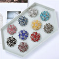 Fashion Vintage Gold Silver Plated Flower Brooch Unisex Dainty Multicolor Crystal Rhinestone Flower Brooch Pin