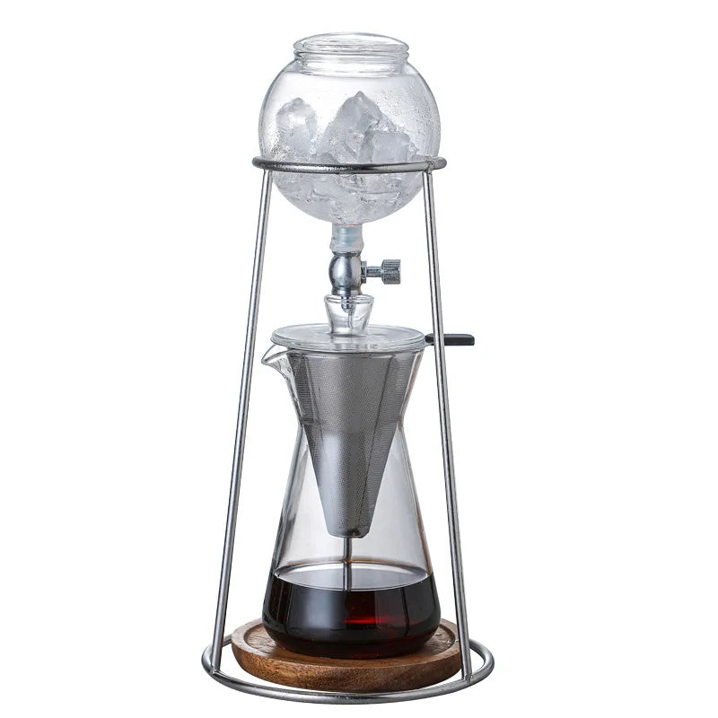 Portable K Cup Coffee Maker Set Factory Wholesale Glass Cold Brew Ice Drip Machine for Home Business & Camping Kitchen Use