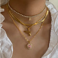 Hot Sale Wedding Gifts Stainless Steel PVD Gold Plated Tarnish Free 18k Gold Necklace Heart Pendant Necklace for Women