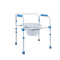 MSMT Carbon Steel Environment Friendly Height Adjustable Folding Commode Chair Backrest for Elderly Bathroom Toilet Seat Shower
