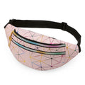 Women's Fashion PU Leather Waist Pack Personalized Rock Roll Color Zipper Closure Daily Fanny Pack MegaBDM