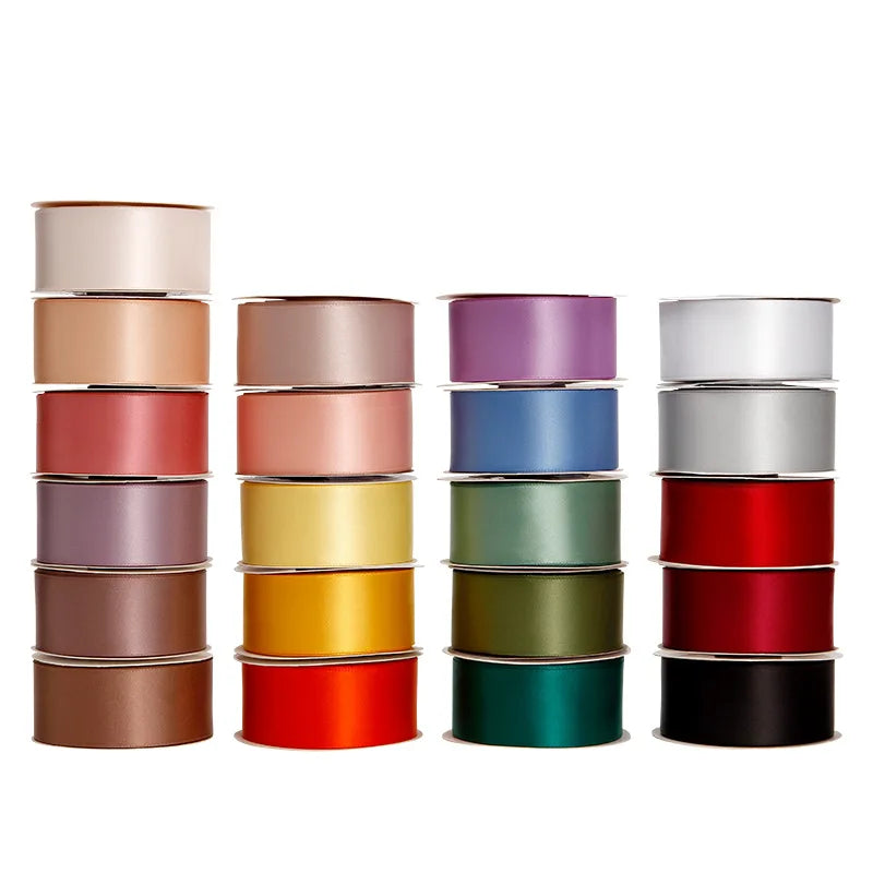 Factory High Density 20Mm One Side Double Side Satin Silk Wire Ribbons Cheap Price 100Yards Roll for Gift Wrap