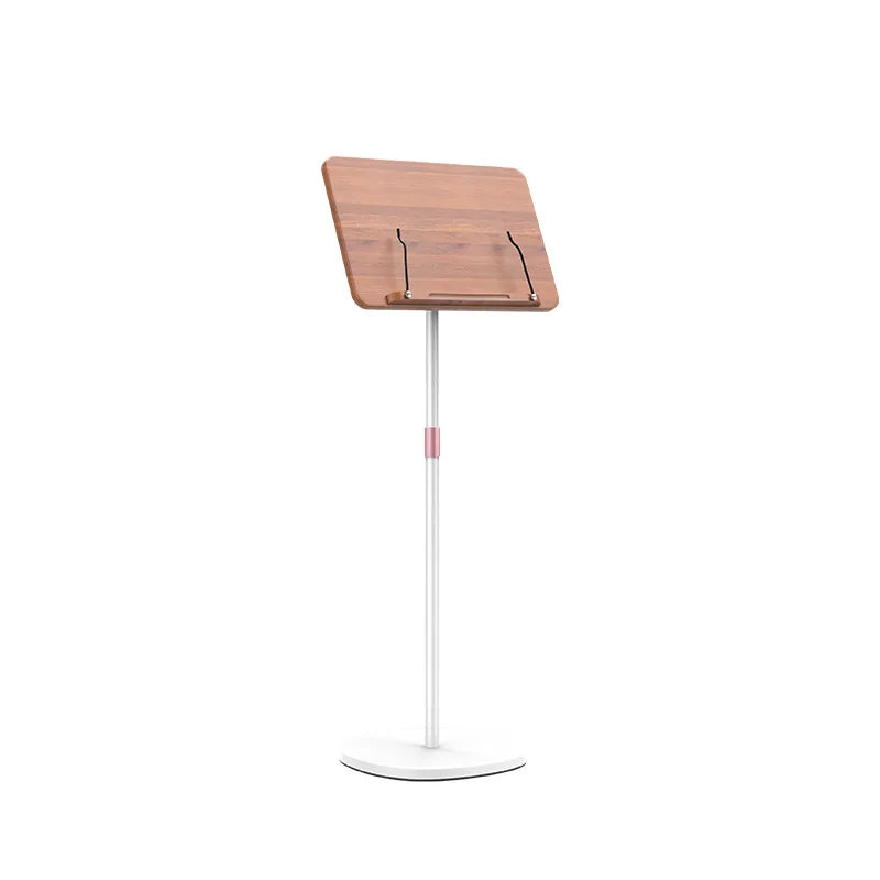 Adjustable Height Music Stand Wooden Floor Standing Tablet Laptop Stand Book Holder for Study Drawing Home Office