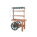 Wooden Display Bakery Cart with Wheels Display Stand