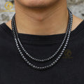 Wholesale Round Cut Black Diamond 2mm 5mm 4mm Bracelet 3mm 925 Sterling Silver Necklace Moissanite Tennis Chain