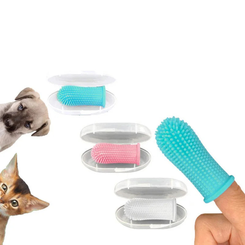 2024 ECO-friendly 360 Degree Soft Silicone Easy Teeth Cleaning Pet Dog Finger Toothbrush Dental Care Dog Toothbrush
