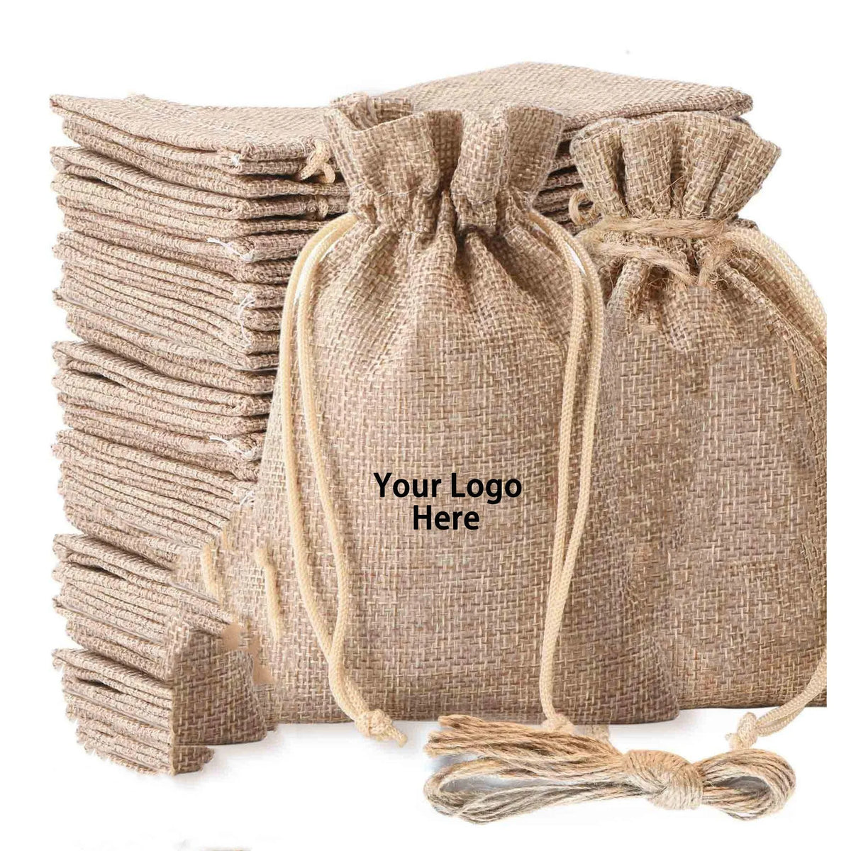 Custom Embossed Satin Cotton Linen Drawstring Bag Household Cosmetics Gifts Bread Custom Logo Customizable Size OEM Brand 10