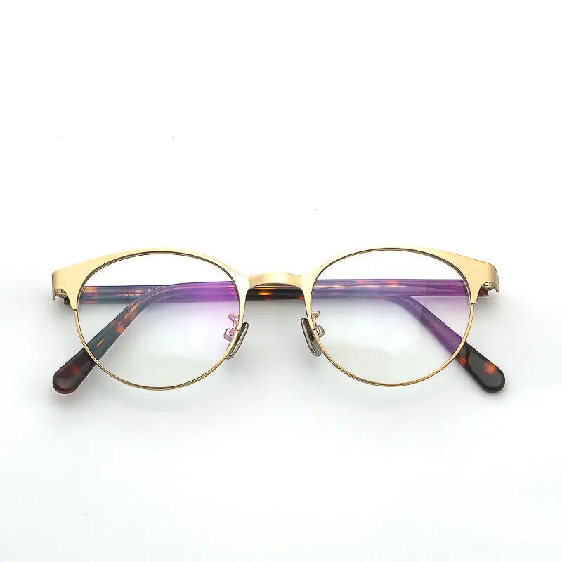 Italy Design Round Handmade Metal Optical Frames Glasses Eyewear for Men and Women