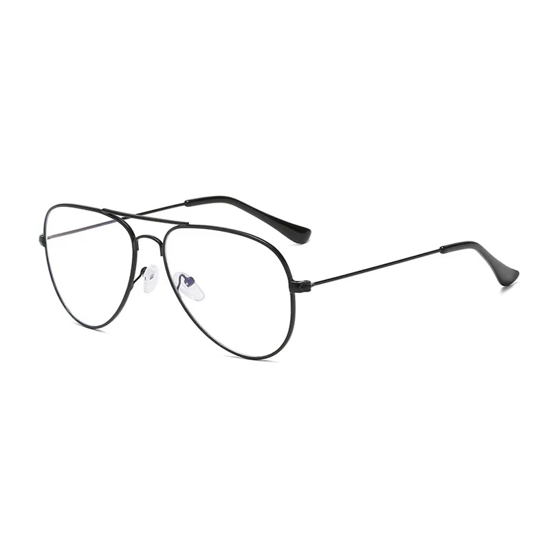 Drop Ship Large Size Spectacle Frame Slim Pilot Style Full Stainless Steel Anti-Blue Light Lenses Low Price Diamond Glasses