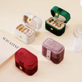 Wholesale Custom Logo Mini Pink Velvet Suede Ring Necklace Jewellery Organizer Travel Jewelry Box
