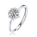 Wholesale Hot Sale Women Fashion 925 Sterling Silver Plated 18k Gold Plating Simple Six Claw Jewelry Moissanite Ring