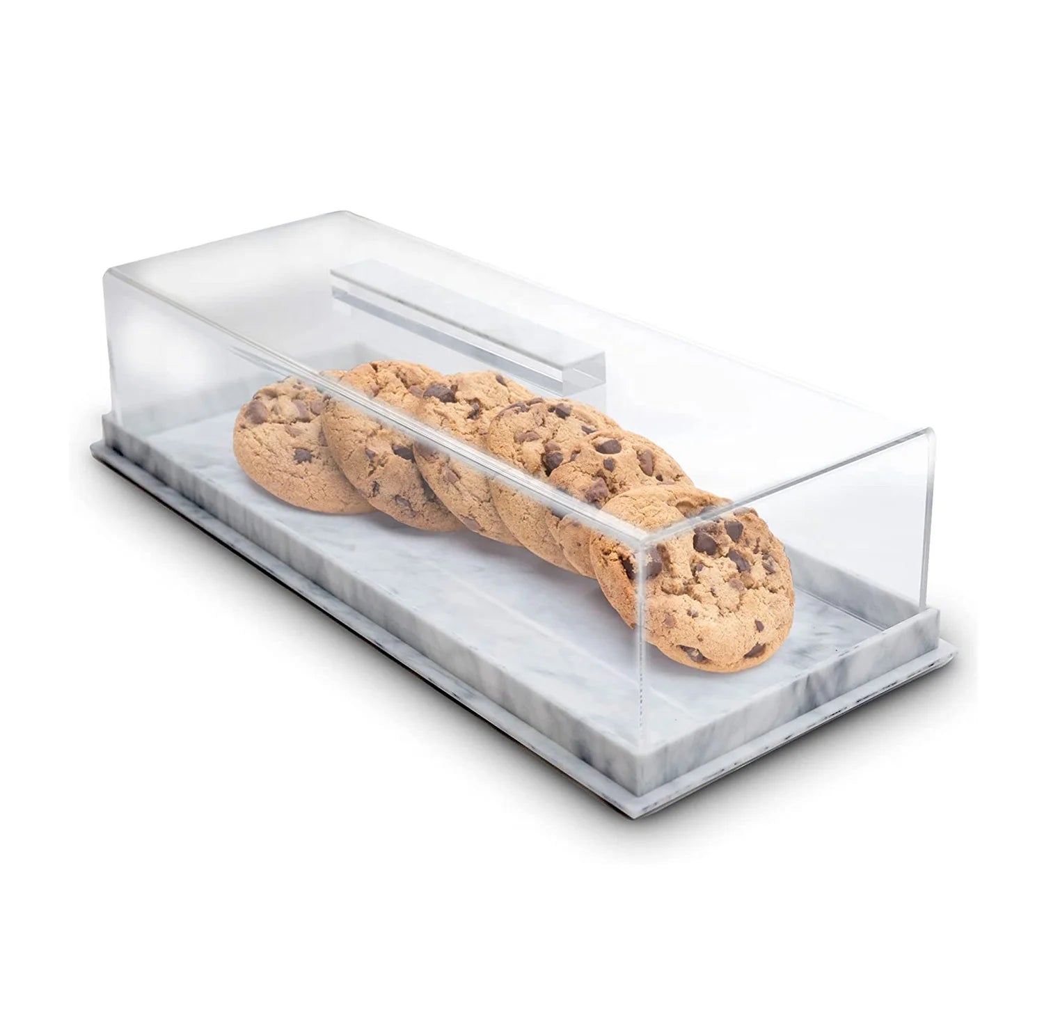 Rectangular Cake Tray and Dessert Holder Tray Cake Stand Grey Marble Holder