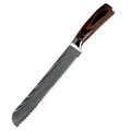 XITUO Kitchen Bread Knife Serrated Design Laser Damascus Stainless Steel Blade 8 Inch Chef Knives Bread Cheese Cake Tool