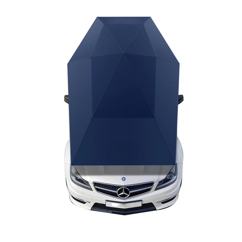 Wholesale Foldable Rainproof Semi-Automatic Car Cover Black and Blue Outdoor Car Umbrella for Sun Protection
