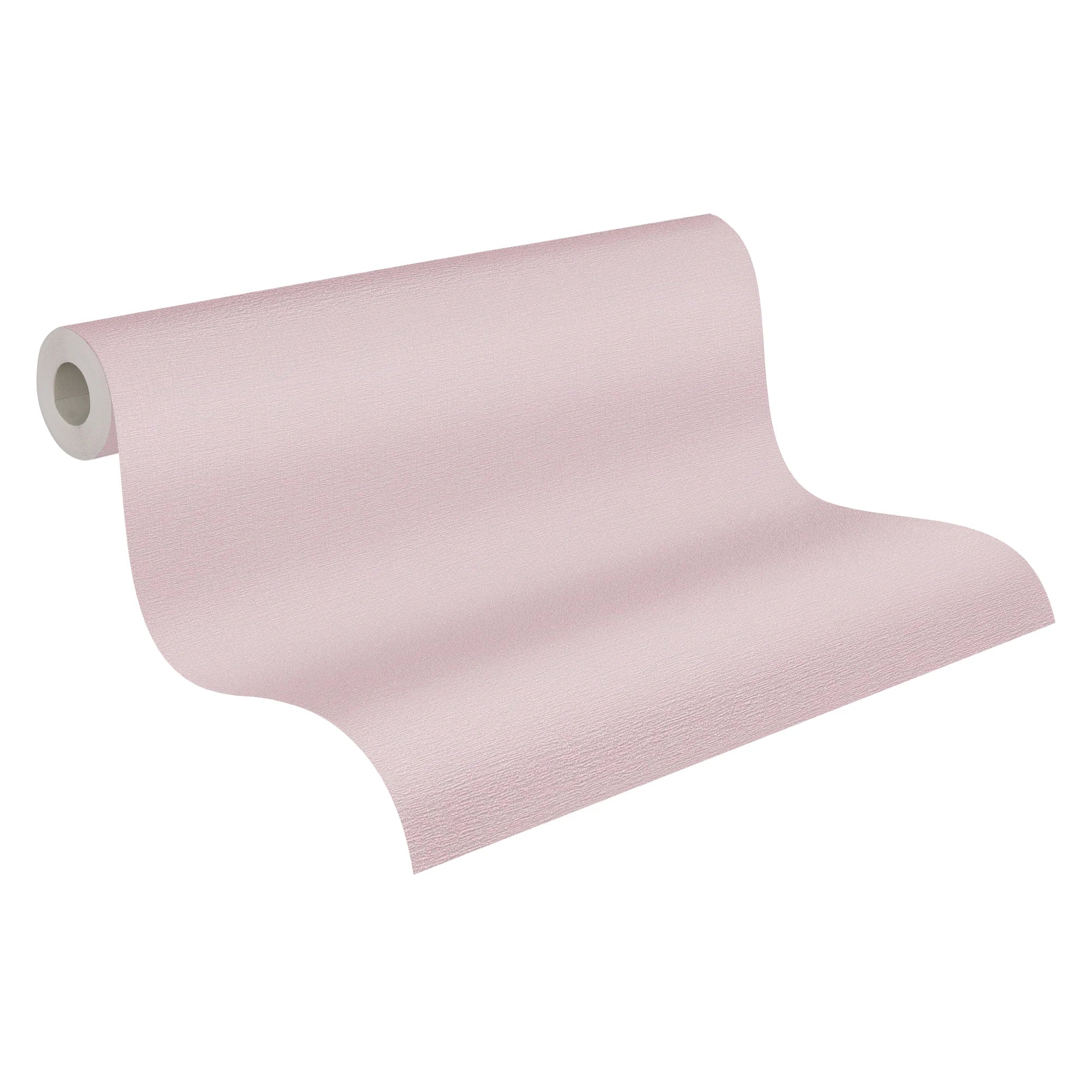 Made in Germany - Wallpaper rolls Solid Plain Colour Pink Dusky Pink - Non Woven Vinyl - Wallpaper Linen Look - 1005 x 053 m