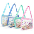 2023 Cute Eco Friendly Printed Pattern Plain Shell Collecting HandBag Mesh Tote Summer Beach Bag for Kids