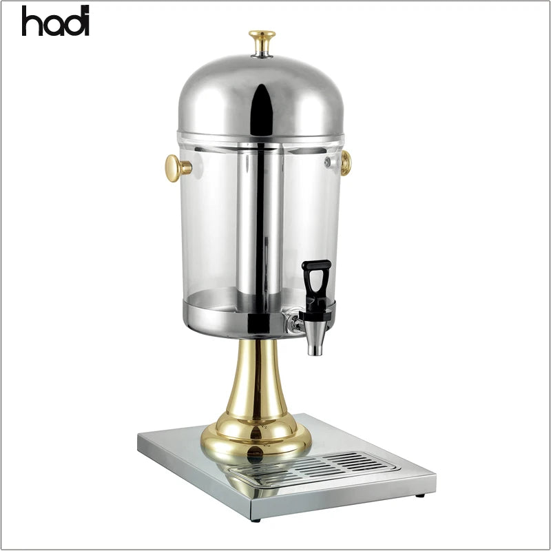 HADI Factory Directly Sales Orange Juice Dispenser Commercial Single Beverage Dispenser Gold Plated Drink Dispensers for Buffet