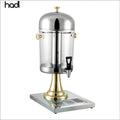 HADI Factory Directly Sales Orange Juice Dispenser Commercial Single Beverage Dispenser Gold Plated Drink Dispensers for Buffet
