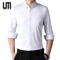 OEM Custom Logo Wholesale Men Autumn New Arrivals Long Sleeve Polyester Slim Business Casual Shirts