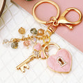 Creative Stylish Flower Keychain Car Key Ring Female Bag Charm Pendant Fashion Tassel Keyring Four Leaf Clover Key Chains Metal