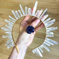 Hongyu Raw Clear Crystal Goddess Stars Crown Headpiece Quartz Tiara Boho Halo Bridal Headband