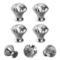 30mm Dia Diamond Crystal Glass Alloy Door Drawer Cabinet Wardrobe Pull Handle Knobs for Kids Kitchen Dresser Bedroom Living Room