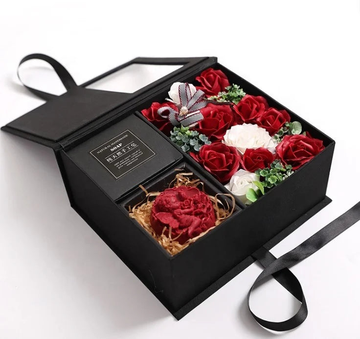 R-1230 Wholesales Set Soap Rose Flower Gift Flower Box Valentine's Day  Mother's Day Gift Birthday Christmas
