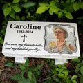 White Engraved Resin Pet Memorial Bench Hand-painted Custom-designed Graphics Art Style Fashion Irregular Shape Commemorative