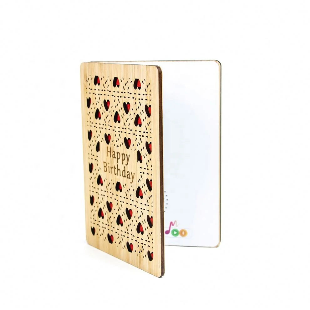 Hot Sale Handmade Special Music Wish Card Best Wishes Card Christmas Bamboo Greeting Cards