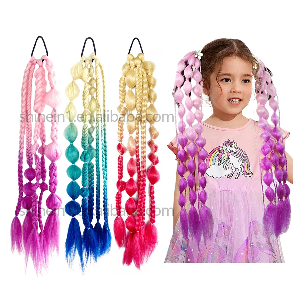 Wholesale 24inch Cosplay Handmade Synthetic Jumbo Braids Extension Twist Bubble Colored Ombre Braiding Hair