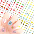 3D Custom Nail Sticker Set Nail Art Gold Cartoon Sticker Decal Professional for Kids