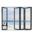 NFRC Soundproof Aluminium Bifold Patio Folding Glass Doors Large View Energy Efficient Patio Bi Fold Door