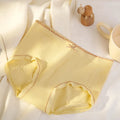 Women Vertical Stripe Cotton Fabric Panties with Bow Mid-Rise Underwear Fresh Style Breathable for Everyday Comfort & Elegance