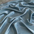 Luxury Glossy Metallic Liquid Satin Reflective Fabric With Crystal Silk for Bridal Wedding Dress