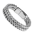 High Quality Men's Stainless Steel Braided Double Row Magnetic Clasp Bracelet Link Chain Metal Bracelet 8mm